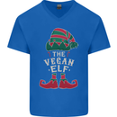 The Vegan Elf Funny Christmas Xmas Mens V-Neck Cotton T-Shirt Royal Blue