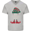 The Vegan Elf Funny Christmas Xmas Mens V-Neck Cotton T-Shirt Sports Grey