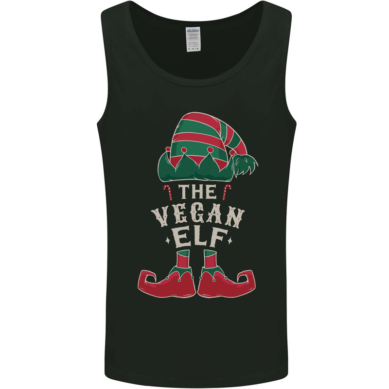 The Vegan Elf Funny Christmas Xmas Mens Vest Tank Top Black