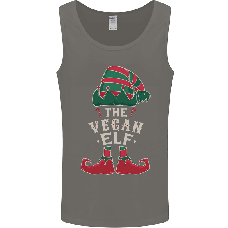 The Vegan Elf Funny Christmas Xmas Mens Vest Tank Top Charcoal