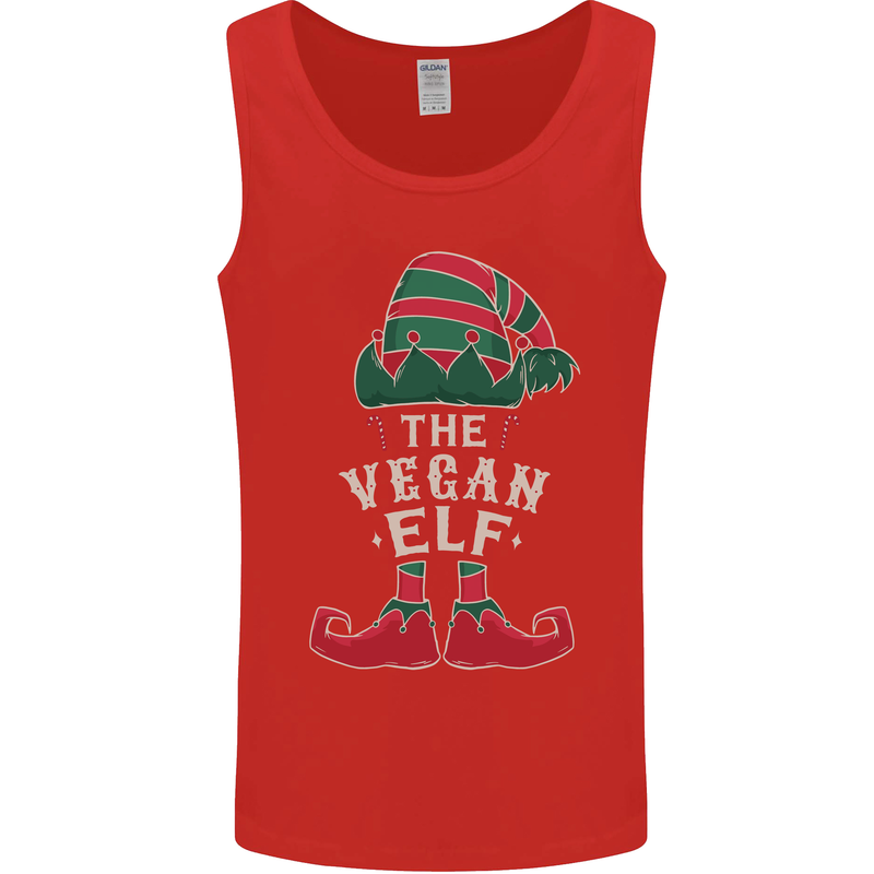 The Vegan Elf Funny Christmas Xmas Mens Vest Tank Top Red