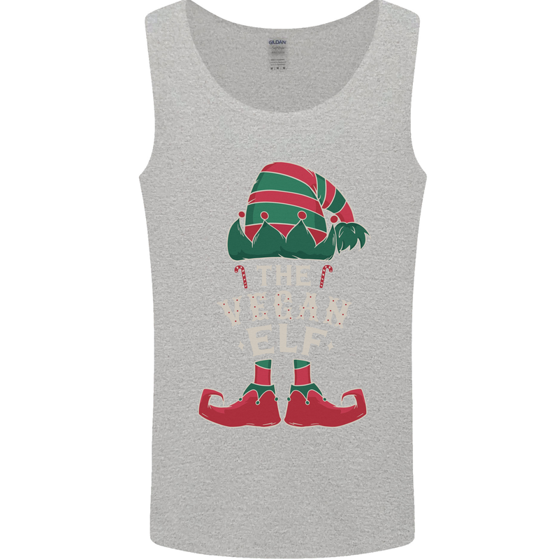 The Vegan Elf Funny Christmas Xmas Mens Vest Tank Top Sports Grey