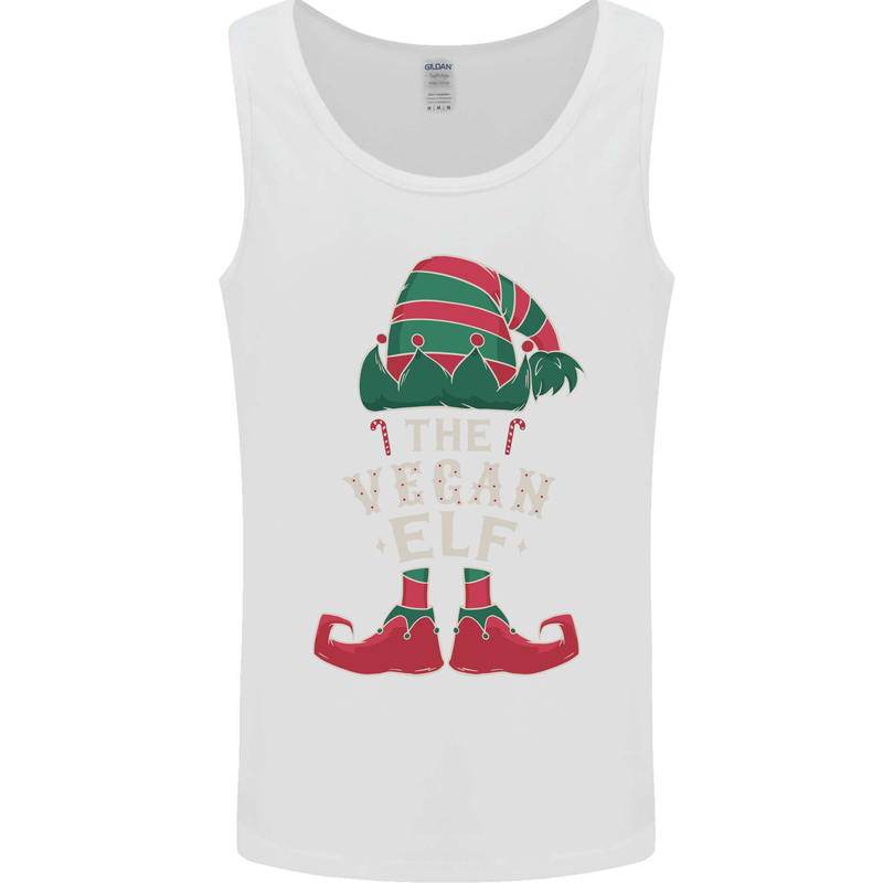 The Vegan Elf Funny Christmas Xmas Mens Vest Tank Top White