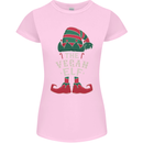 The Vegan Elf Funny Christmas Xmas Womens Petite Cut T-Shirt Light Pink