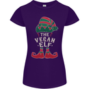 The Vegan Elf Funny Christmas Xmas Womens Petite Cut T-Shirt Purple