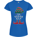 The Vegan Elf Funny Christmas Xmas Womens Petite Cut T-Shirt Royal Blue