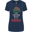 The Vegan Elf Funny Christmas Xmas Womens Wider Cut T-Shirt Navy Blue