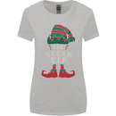 The Vegan Elf Funny Christmas Xmas Womens Wider Cut T-Shirt Sports Grey