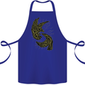 The Viking Raven Symbol Odin Ragnar Tribal Cotton Apron 100% Organic Royal Blue