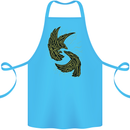 The Viking Raven Symbol Odin Ragnar Tribal Cotton Apron 100% Organic Turquoise