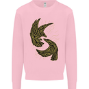 The Viking Raven Symbol Odin Ragnar Tribal Kids Sweatshirt Jumper Light Pink