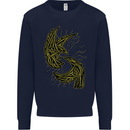 The Viking Raven Symbol Odin Ragnar Tribal Kids Sweatshirt Jumper Navy Blue