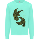 The Viking Raven Symbol Odin Ragnar Tribal Kids Sweatshirt Jumper Peppermint