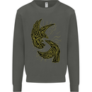 The Viking Raven Symbol Odin Ragnar Tribal Kids Sweatshirt Jumper Storm Grey