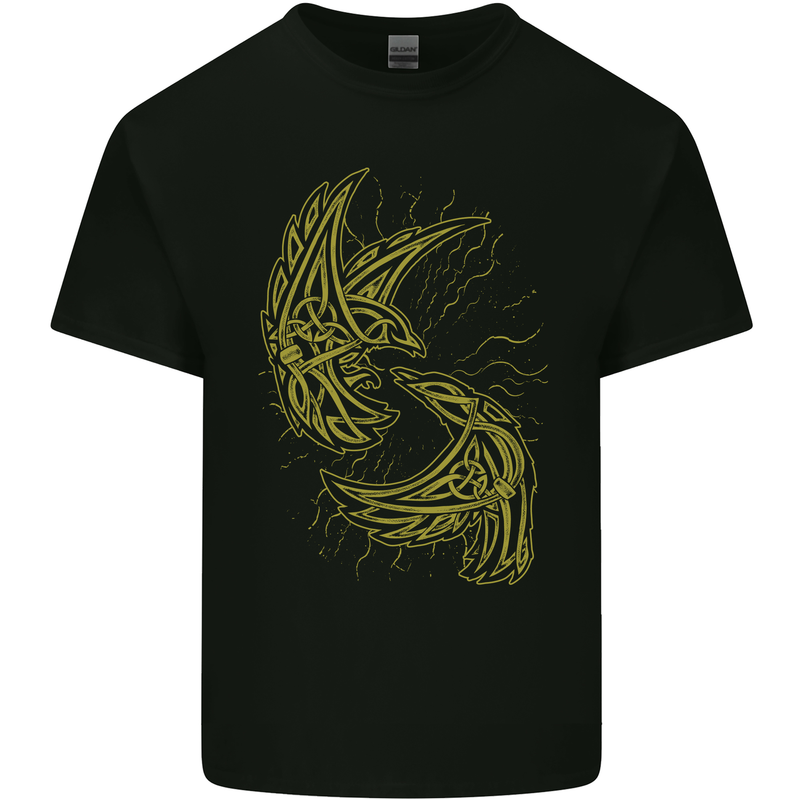 The Viking Raven Symbol Odin Ragnar Tribal Kids T-Shirt Childrens Black