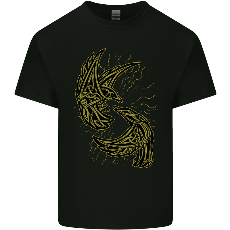 The Viking Raven Symbol Odin Ragnar Tribal Kids T-Shirt Childrens Black