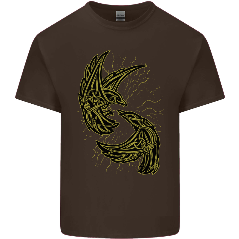 The Viking Raven Symbol Odin Ragnar Tribal Kids T-Shirt Childrens Chocolate
