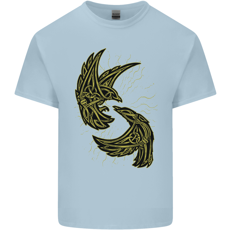 The Viking Raven Symbol Odin Ragnar Tribal Kids T-Shirt Childrens Light Blue