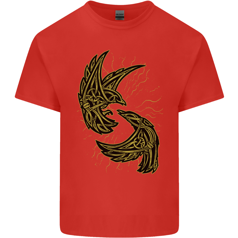 The Viking Raven Symbol Odin Ragnar Tribal Kids T-Shirt Childrens Red