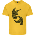 The Viking Raven Symbol Odin Ragnar Tribal Kids T-Shirt Childrens Yellow
