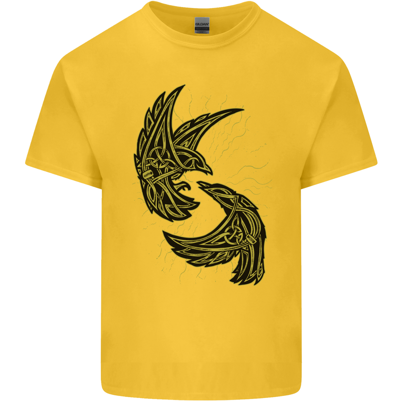 The Viking Raven Symbol Odin Ragnar Tribal Kids T-Shirt Childrens Yellow