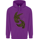 The Viking Raven Symbol Odin Ragnar Tribal Mens 80% Cotton Hoodie Purple