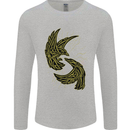 The Viking Raven Symbol Odin Ragnar Tribal Mens Long Sleeve T-Shirt Sports Grey