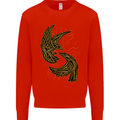 The Viking Raven Symbol Odin Ragnar Tribal Mens Sweatshirt Jumper Bright Red