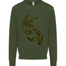 The Viking Raven Symbol Odin Ragnar Tribal Mens Sweatshirt Jumper Forest Green