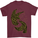The Viking Raven Symbol Odin Ragnar Tribal Mens T-Shirt 100% Cotton Maroon
