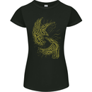 The Viking Raven Symbol Odin Ragnar Tribal Womens Petite Cut T-Shirt Black