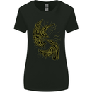 The Viking Raven Symbol Odin Ragnar Tribal Womens Wider Cut T-Shirt Black