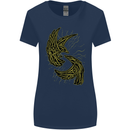 The Viking Raven Symbol Odin Ragnar Tribal Womens Wider Cut T-Shirt Navy Blue
