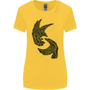 The Viking Raven Symbol Odin Ragnar Tribal Womens Wider Cut T-Shirt Yellow