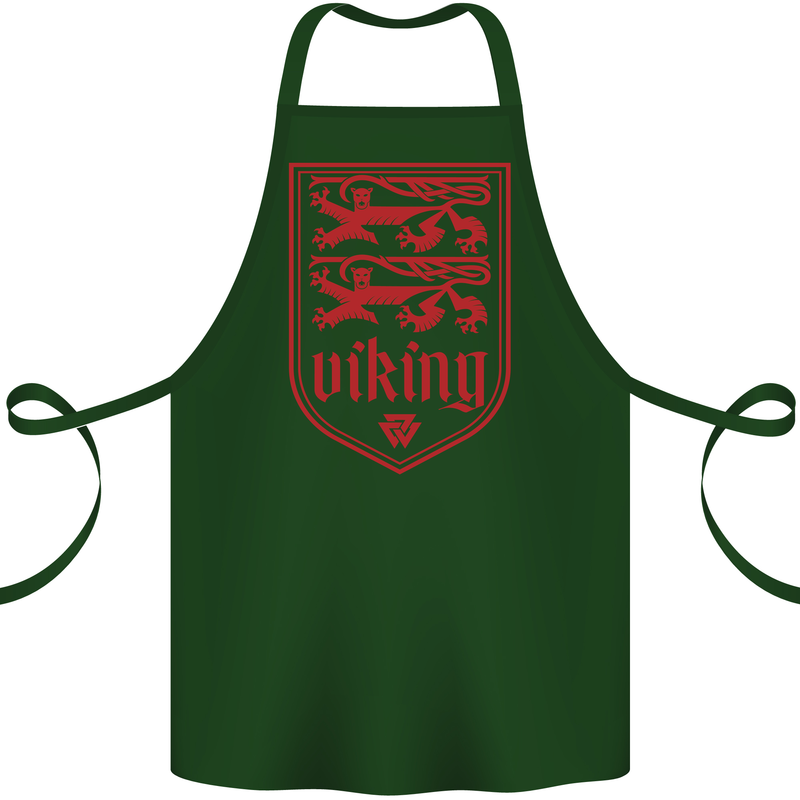 The Vikings Valknut Symbol Lions Valhalla Cotton Apron 100% Organic Forest Green