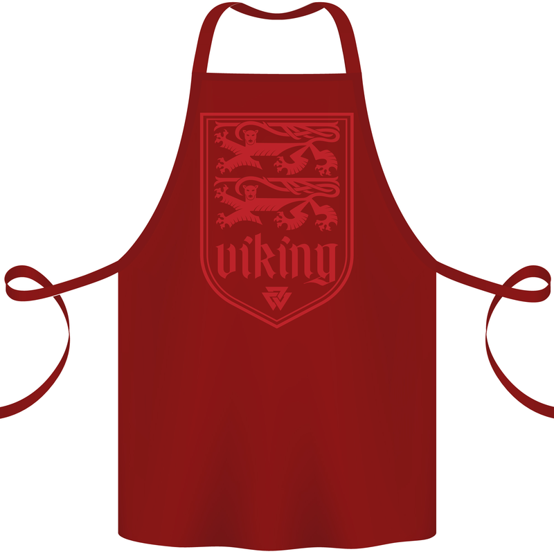 The Vikings Valknut Symbol Lions Valhalla Cotton Apron 100% Organic Maroon
