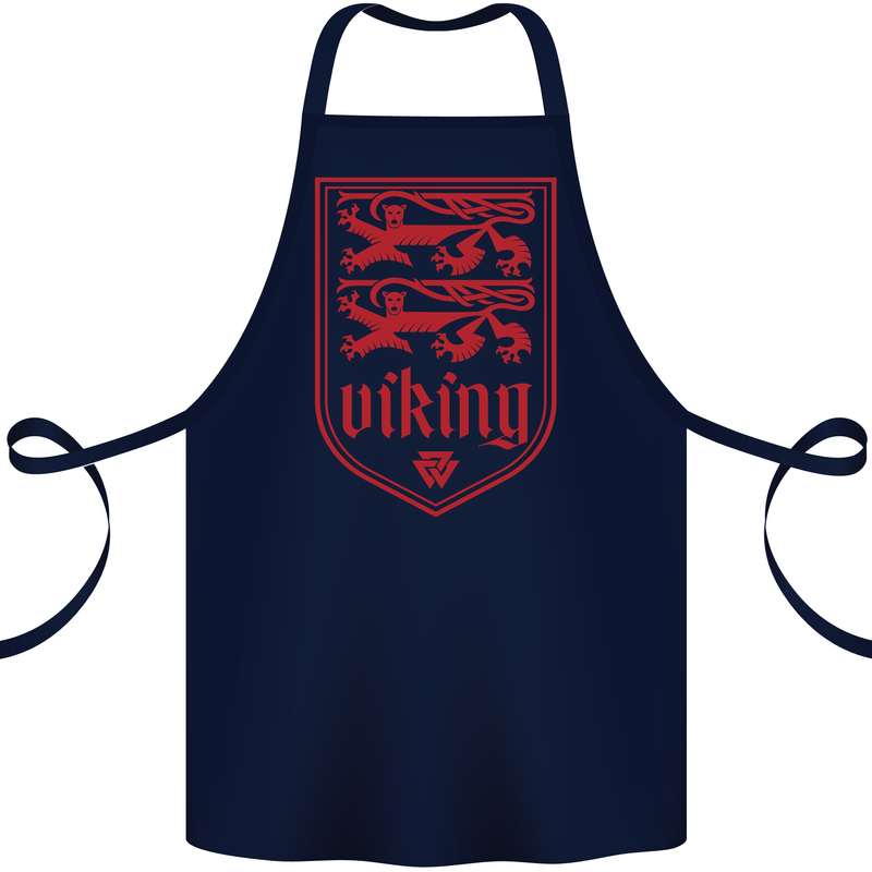 The Vikings Valknut Symbol Lions Valhalla Cotton Apron 100% Organic Navy Blue