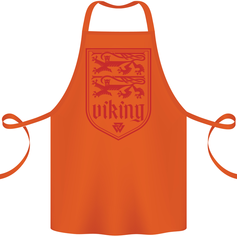 The Vikings Valknut Symbol Lions Valhalla Cotton Apron 100% Organic Orange