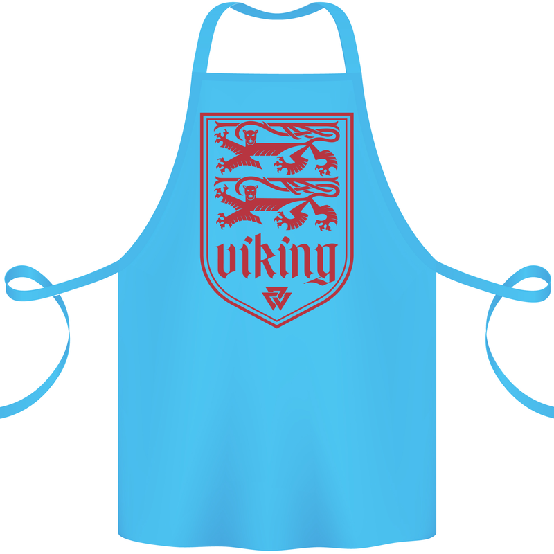 The Vikings Valknut Symbol Lions Valhalla Cotton Apron 100% Organic Turquoise