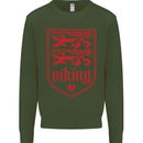 The Vikings Valknut Symbol Lions Valhalla Kids Sweatshirt Jumper Forest Green