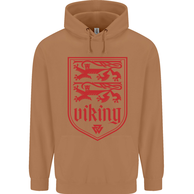 The Vikings Valknut Symbol Lions Valhalla Mens 80% Cotton Hoodie Caramel Latte