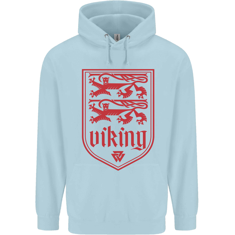 The Vikings Valknut Symbol Lions Valhalla Mens 80% Cotton Hoodie Light Blue