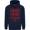 The Vikings Valknut Symbol Lions Valhalla Mens 80% Cotton Hoodie Navy Blue