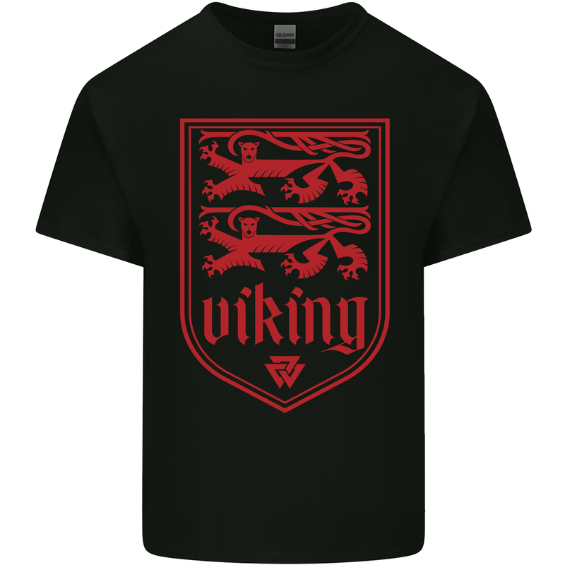 The Vikings Valknut Symbol Lions Valhalla Mens Cotton T-Shirt Tee Top Black