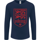 The Vikings Valknut Symbol Lions Valhalla Mens Long Sleeve T-Shirt Navy Blue