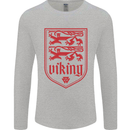 The Vikings Valknut Symbol Lions Valhalla Mens Long Sleeve T-Shirt Sports Grey