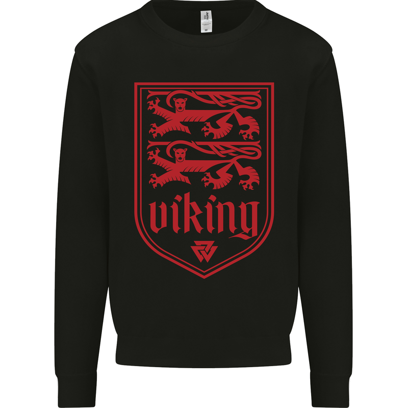 The Vikings Valknut Symbol Lions Valhalla Mens Sweatshirt Jumper Black