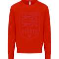 The Vikings Valknut Symbol Lions Valhalla Mens Sweatshirt Jumper Bright Red