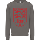 The Vikings Valknut Symbol Lions Valhalla Mens Sweatshirt Jumper Charcoal