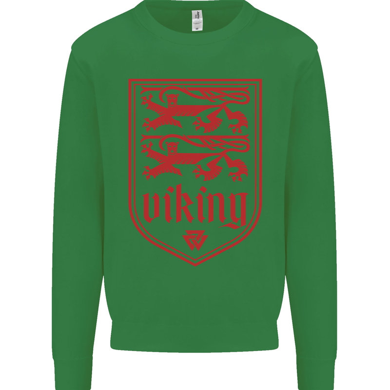 The Vikings Valknut Symbol Lions Valhalla Mens Sweatshirt Jumper Irish Green